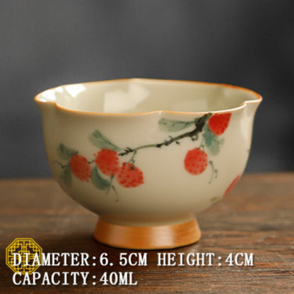 Flower and Bird Master Cup Tea Tasting Cup Ceramic Personal Cup Kung Fu Tea Set