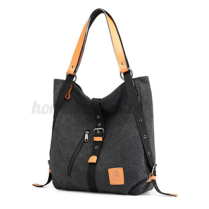 Women Canvas Backpack Shoulder School Bag Messenger Travel Handbag Tote