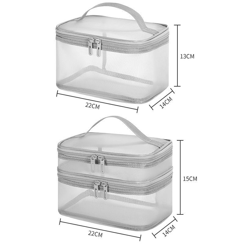 Luxury Clear Makeup Bag Mesh Cosmetic Purse Organizer Transparent Traveling Case