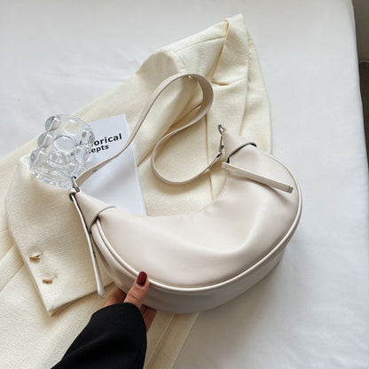 Synthetic Leather Shoulder Bag Crossbody Dumpling Hobo Purse Nylon Zipper 1 PC