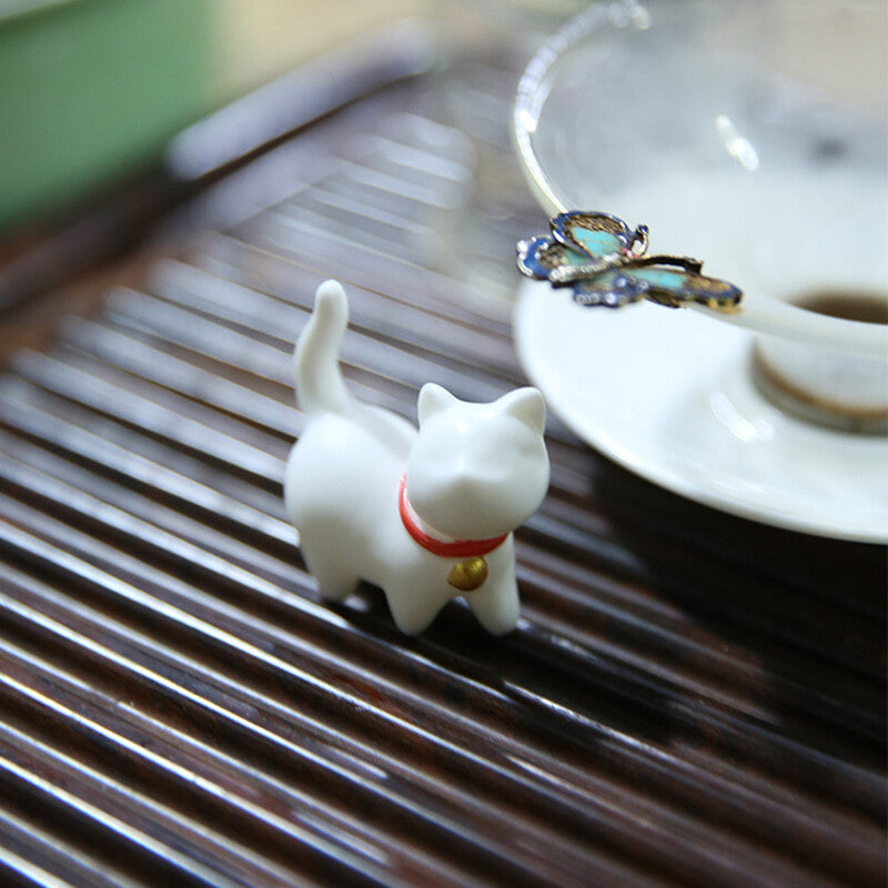Porcelain Cat Pet Microlandschaft Decoration Lovely Animal Tea Play Lovely