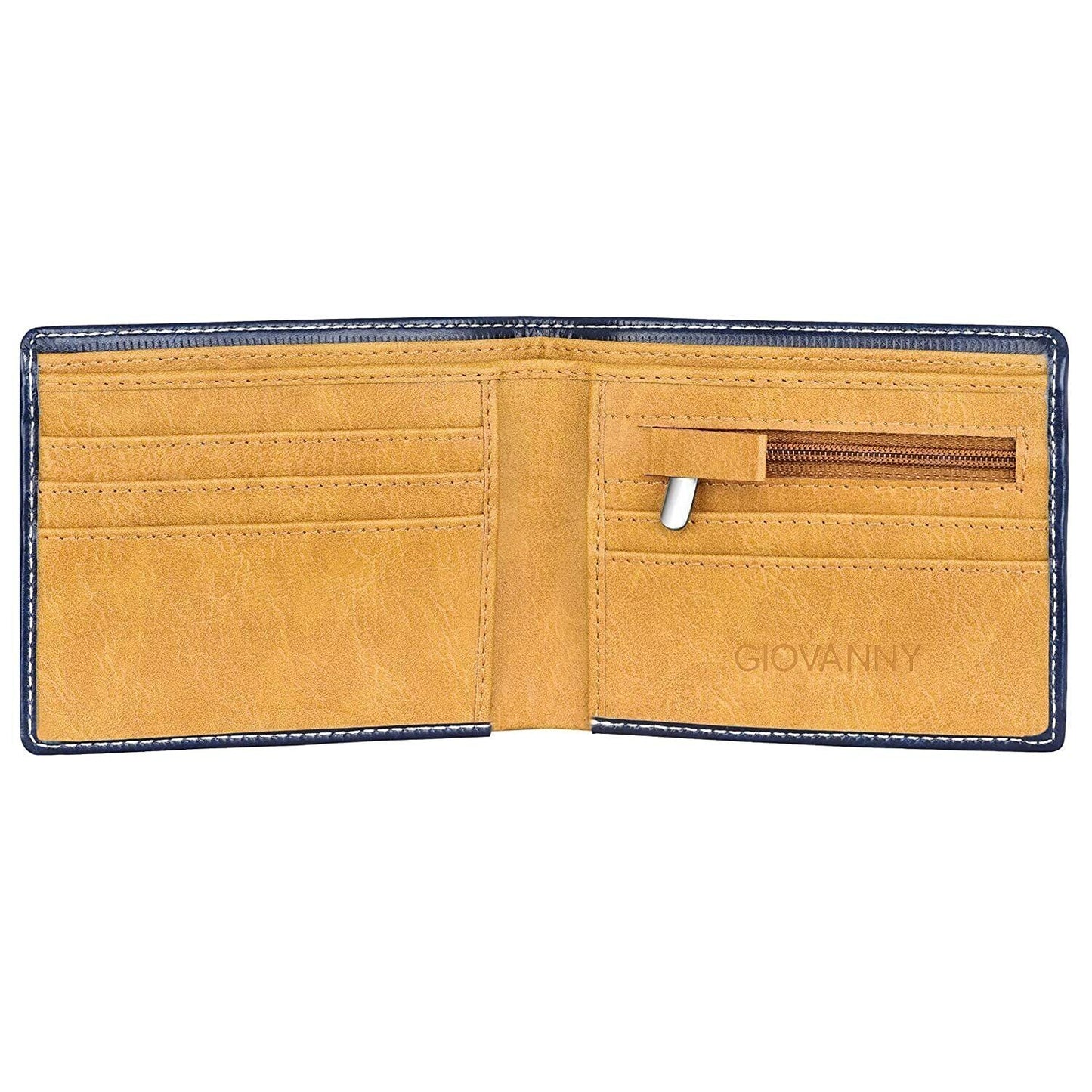 Brand New Authentic Blue BI-Fold Genuine Leather Mens Wallet
