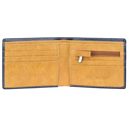 Brand New Authentic Blue BI-Fold Genuine Leather Mens Wallet