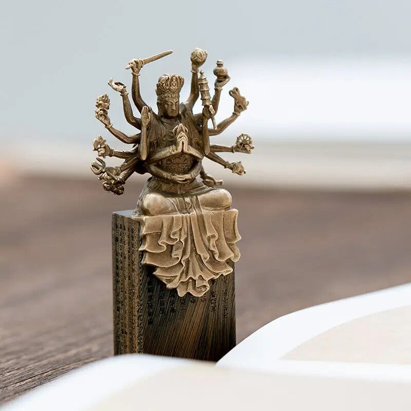 Bronze Bodhisattva Sculpture Statues Buddha Mother with Small Buddha Collection