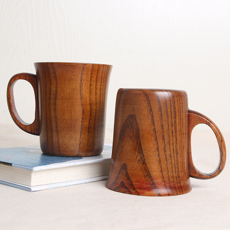 Wooden Coffee Mug Handmade Water Tea Cup 200ML Solid Jujube Wood Beer Mug 1pc