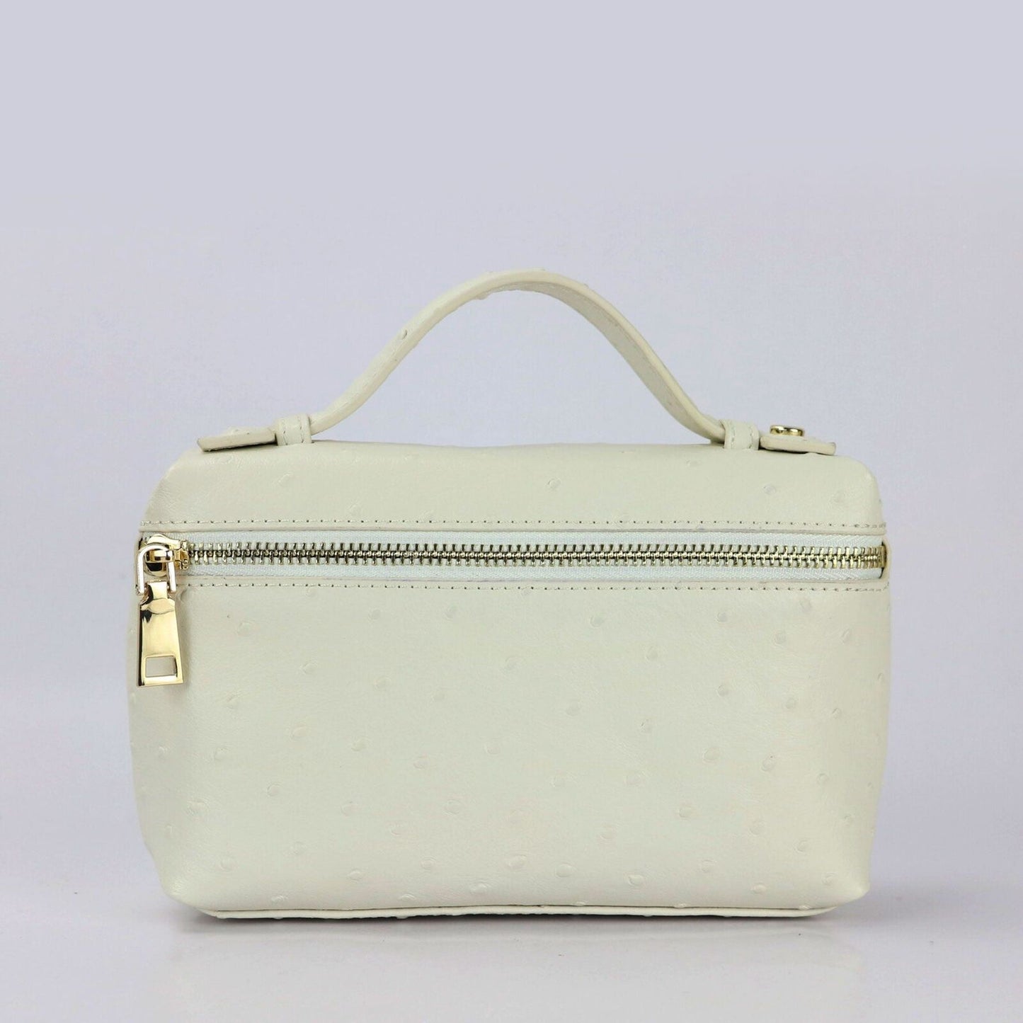 Handbag Embossed Ostrich Leather Portable Bag Small Clutch Bag Purse 19*12*6 CM