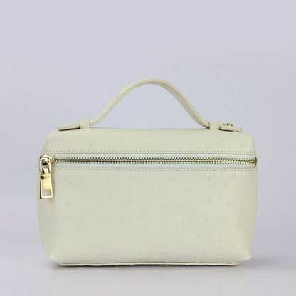 Handbag Embossed Ostrich Leather Portable Bag Small Clutch Bag Purse 19*12*6 CM
