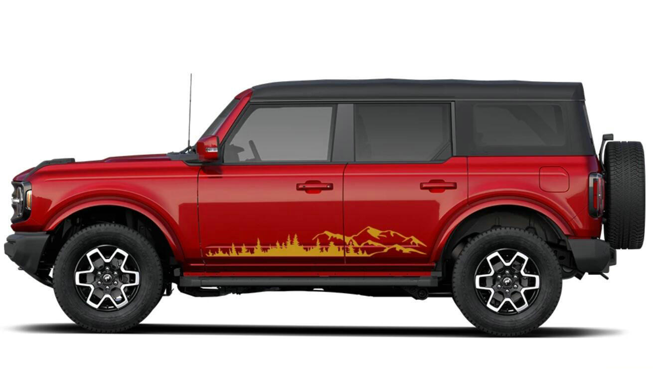 Graphics Forest Mountain Car Side Stickers For All Models Vinyl Decals Custom
