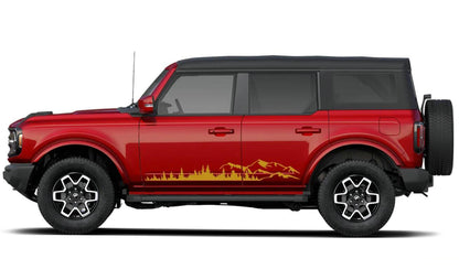 Graphics Forest Mountain Car Side Stickers For All Models Vinyl Decals Custom