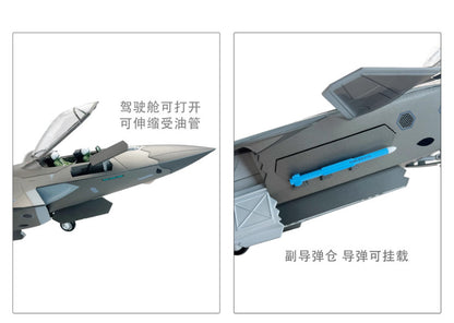 1:35 56CM Chinese J-20B Stealth Fighter Airplane Diecast Military Aircraft Model