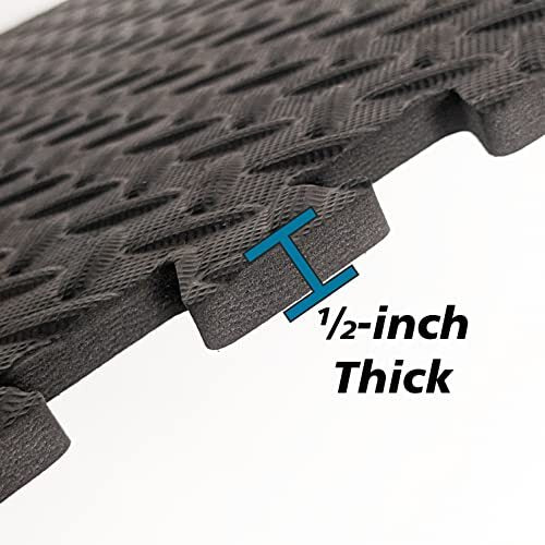24 Sq Ft/6 Interlocking Foam Tiles ½" Thick Exercise Mat - Soft & Comfortable