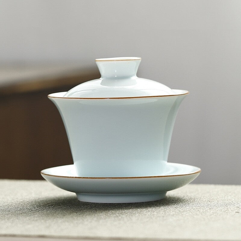 Ceramic Gaiwan Handpainted Tureen Porcelain Cup Bowl Saucer Sancai Tea Bowl New