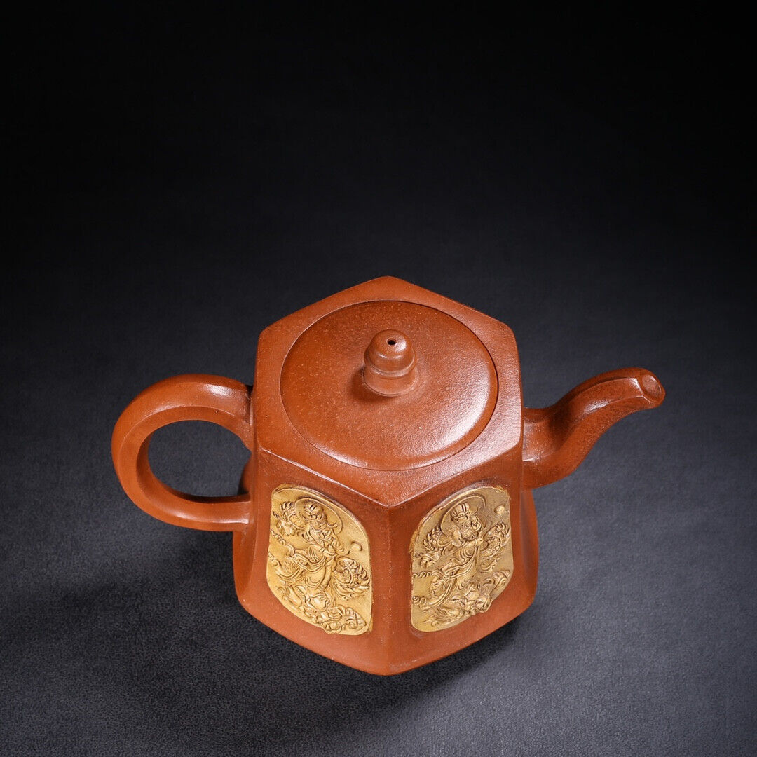 Chinese Yixing Zisha Clay Handmade Exquisite Teapot （六方 底款：乾隆年制）