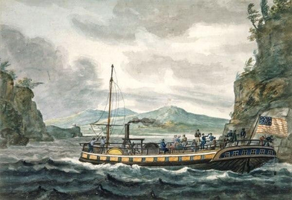 Art Oil painting Pavel-Petrovich-Svinin-Steamboat-Travel-on-the-Hudson-Riv