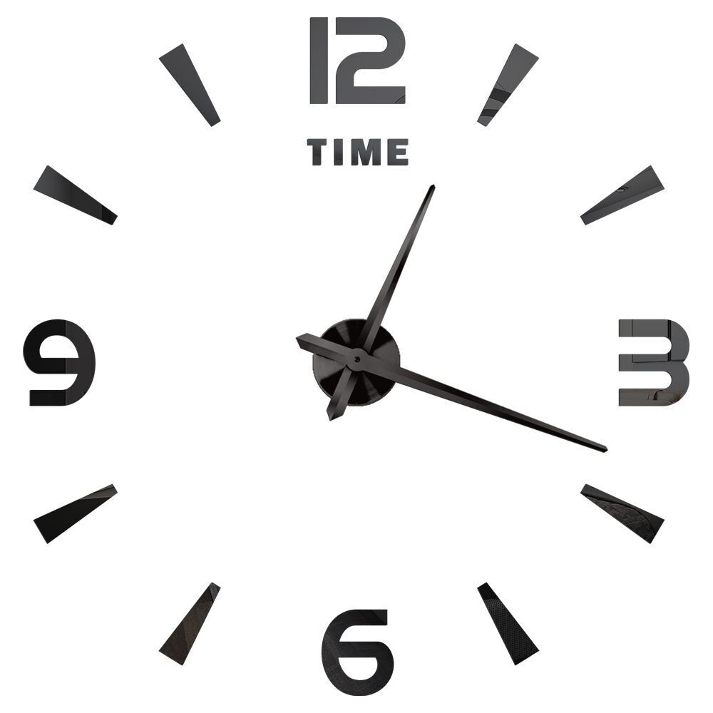 DIY Wall Clocks Acrylic Mirror Large 3D Frameless Home Living Room Decor 37-47In
