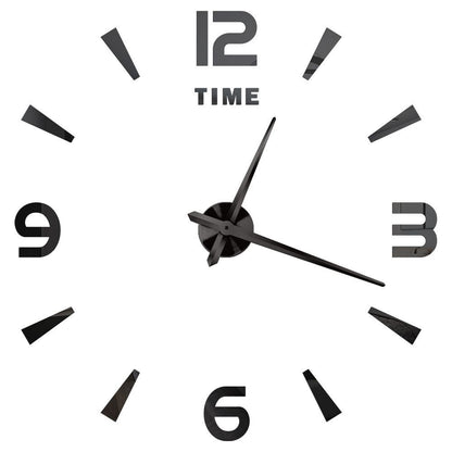 DIY Wall Clocks Acrylic Mirror Large 3D Frameless Home Living Room Decor 37-47In