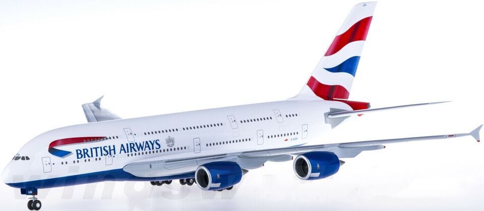 1:200 Hogan 36CM BRITISH AIRWAYS AIRBUS A380 Passenger Plane ABS Plastic Model