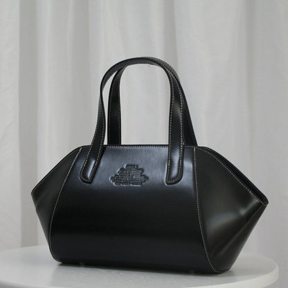Black Fashion Real Leather Bag Handbags Lady Tote Shell Shoulder Crossbody Purse