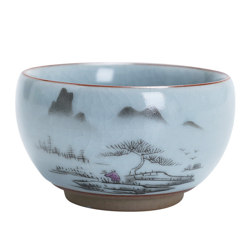 Master Cup Crackle Glaze Ruyao Craft Porcelain Tea Cup Chinese Kungfu Cup 95ml