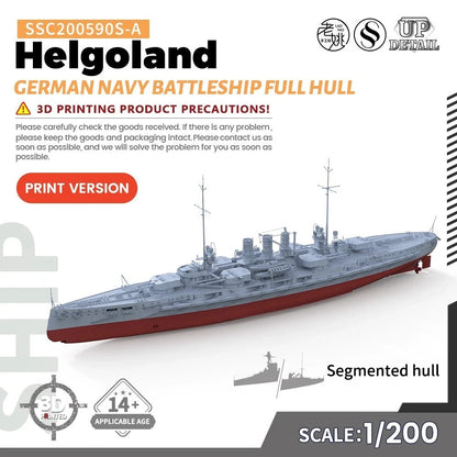 SSMODEL SSC200590S-A 1/200 Model Kit German Navy Helgoland Battleship FULL HULL