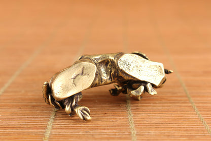 Collection Chinese brass art elder tea statue figure table decoration tea pet