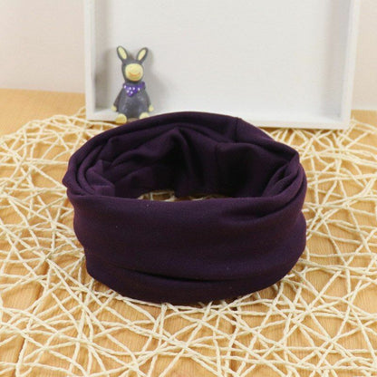 Hats Scarf Solid Knitted Cotton Baby Children Warm Earmuffs Colorful Crown Caps
