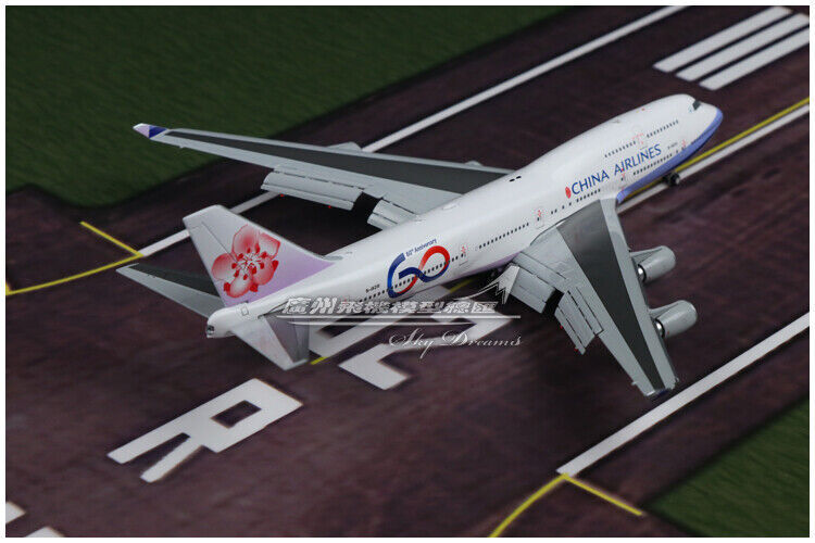 1:400 JC Wings CHINA AIRLINES BOEING 747-400 Airplane Flap Down Diecast Model