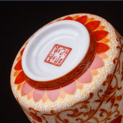 Handmade Tea Cup Chinese Porcelain Under Glaze Color Enamel Master Cup 150ml New