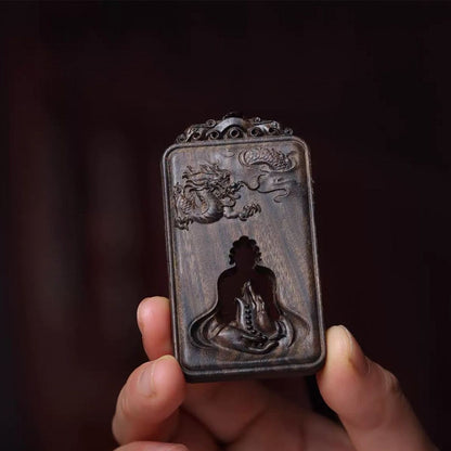 Agarwood Dragon No-Form Buddha Pendant Hollow Peace Charm