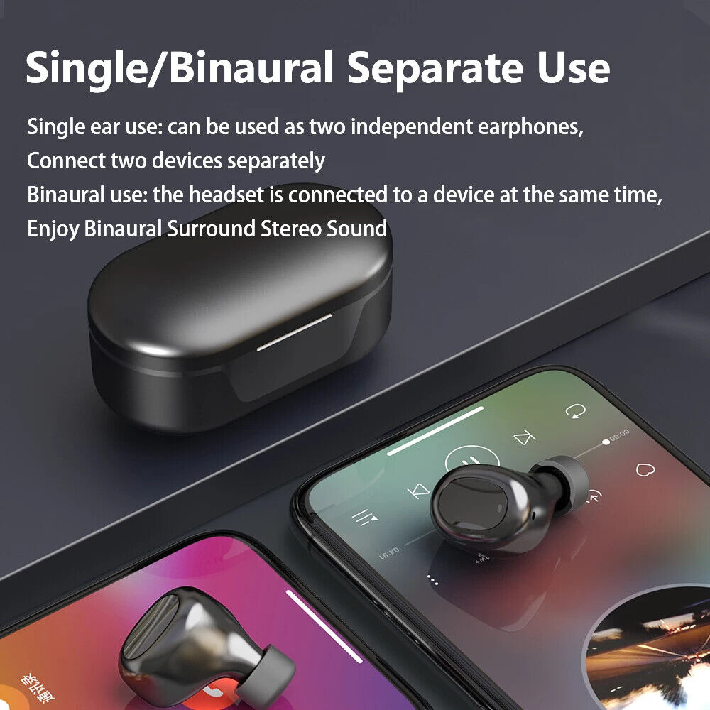Bluetooth Headset 5.0 TWS Wireless Earphone Earbuds Headphone Noise Cancellation