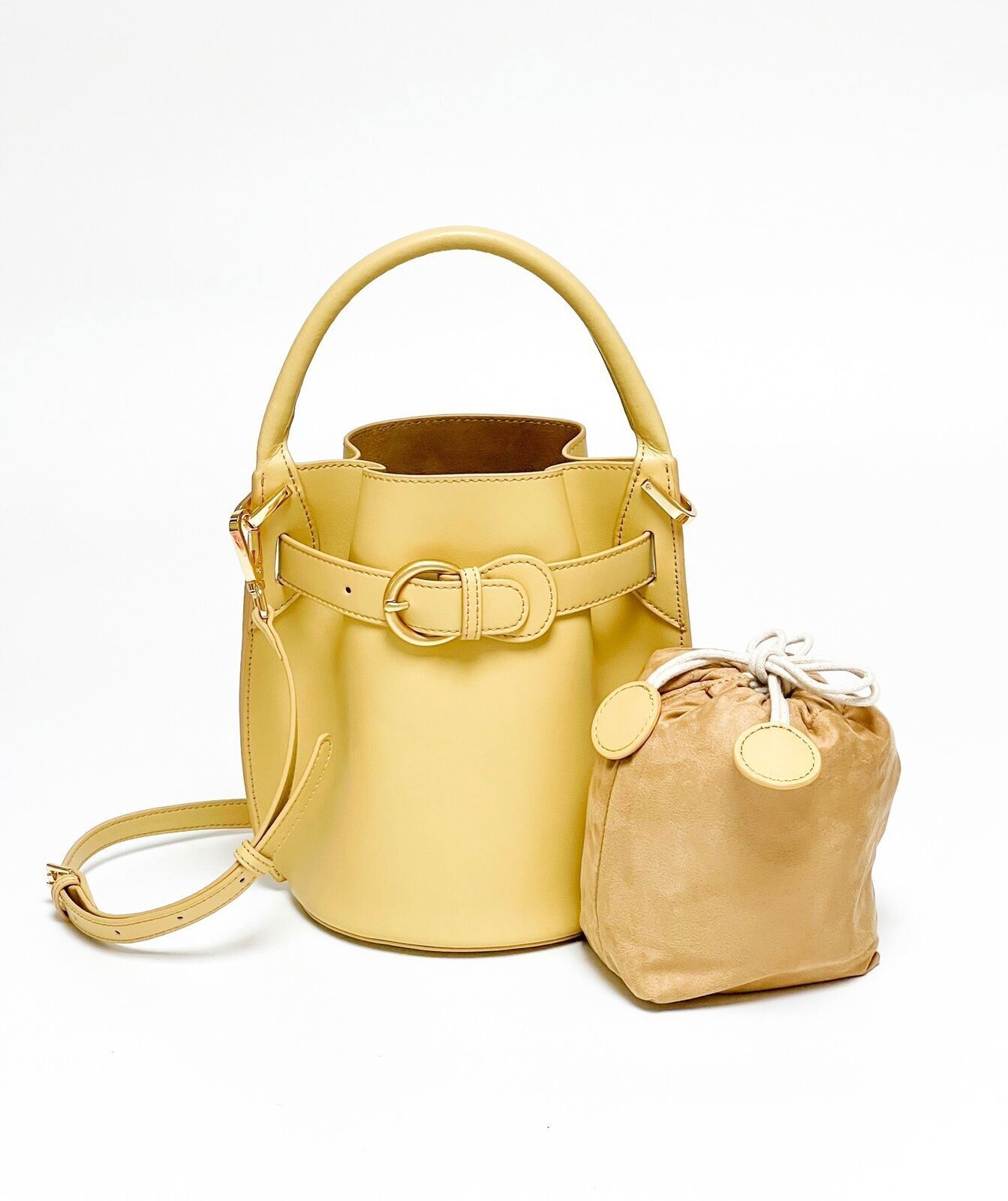 New Fashion Cowhide Bucket Bag Single Shoulder Crossbody Small Bag Leisure Bag