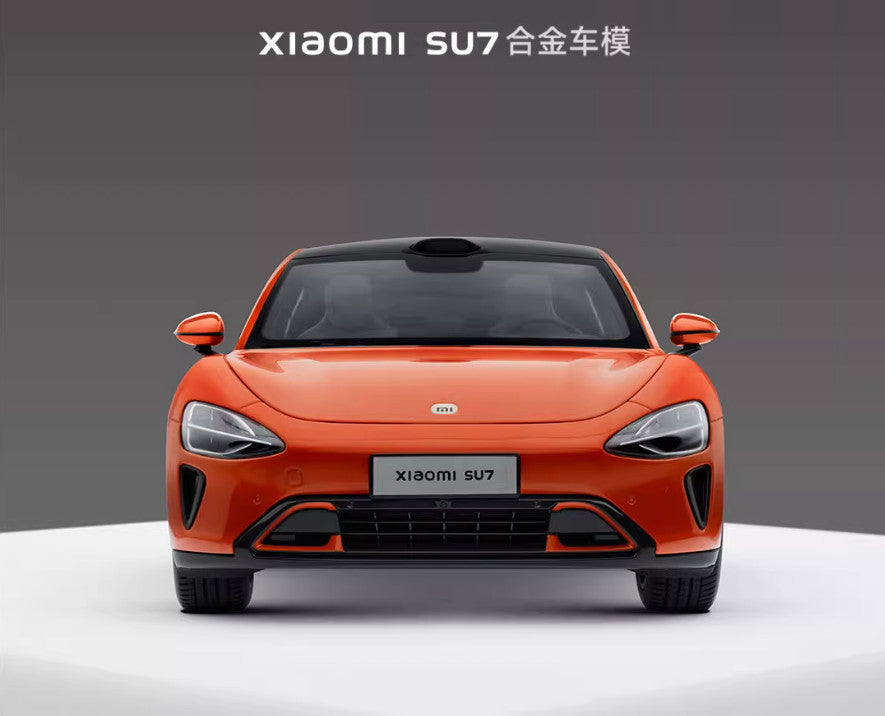 1:18 28CM Xiaomi Original Factory SU7 Car Vehicle Sedan Diecast Model Orange