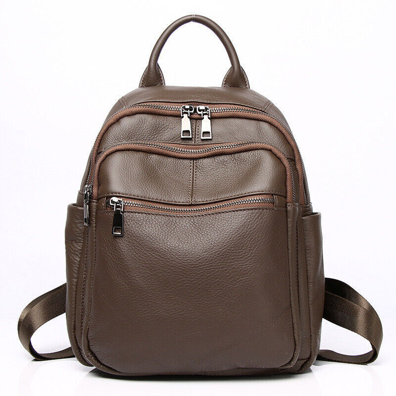 New Soft Leather Backpack, Women's Top Cow Leather Travel Rucksack School Bags