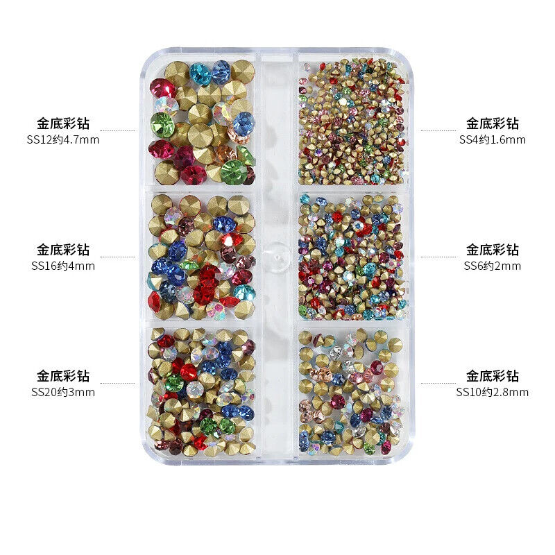 Nail Charms 30Pcs Boxed Luxury Shiny Planet Alloy 3D Art Rhinestones Bling Decor