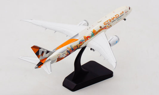 JC Wings Etihad Airways FROM ABU DHABI B787-9 A6-BLH Flaps Down 1:400 model