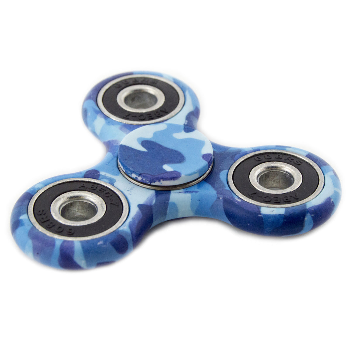Blue Camouflauge Fidget Spinner - Tri-Spinner Sensory Toy