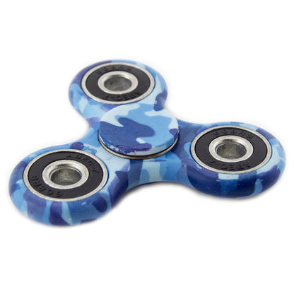 Blue Camouflauge Fidget Spinner - Tri-Spinner Sensory Toy