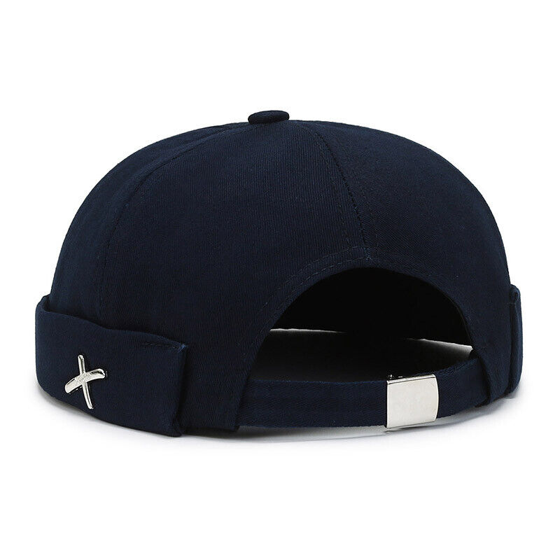 Men's Retro Brimless Hat Skull cap Sailor Cap Beanie Rolled Cuff Adjustable*