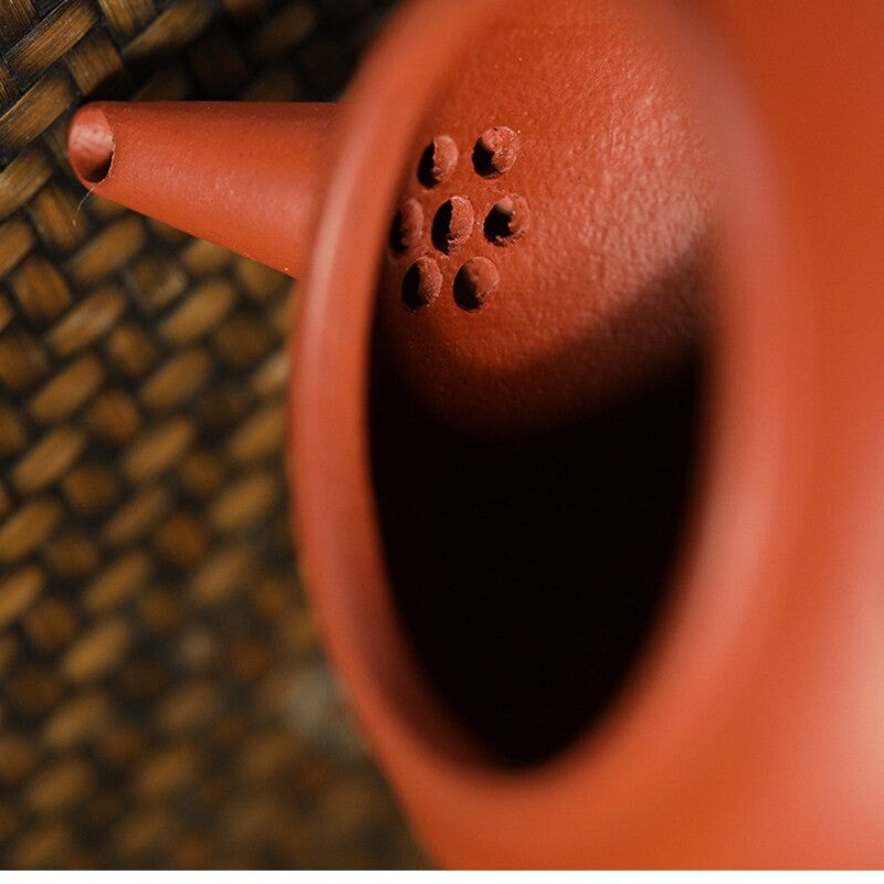 Handmade Tea Pot Shuiping Level Pot Marked 7 Infuser Holes Real Yixing Zhu Clay