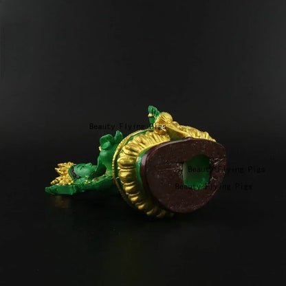 13.5cm Resin Handpainted Feng Shui Green Tara Bodhisattva Buddha Statue Ornament