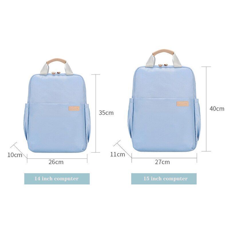Waterproof Nylon Backpack Laptop School Bag Levander Color Schoolbag Traveling
