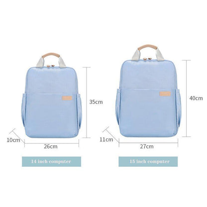 Waterproof Nylon Backpack Laptop School Bag Levander Color Schoolbag Traveling