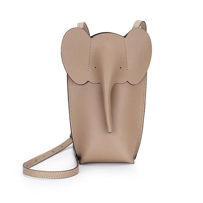 Women Fashion Genuine Leather Crossbody Shoulder Bag Elephant Pocket Phone Pouch