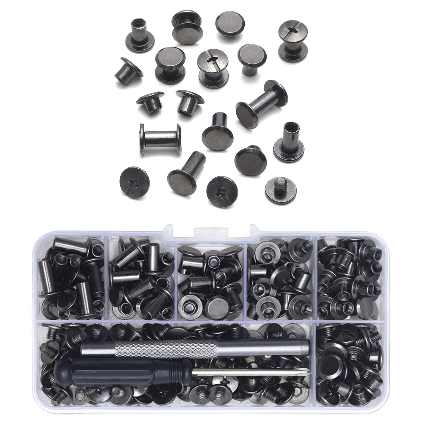 110set/pack 6 sizes Iron Material Chicago Screws For Home DIY Leather Working
