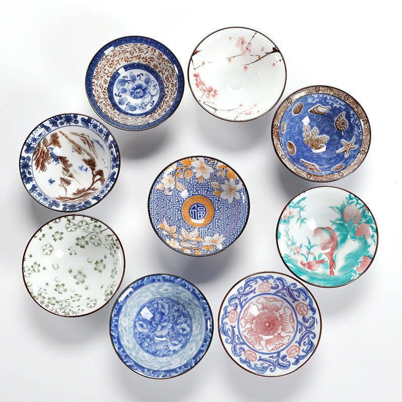 on sales color enamel craft porcelain tea cup 70ml master cup of tea kungfu cups