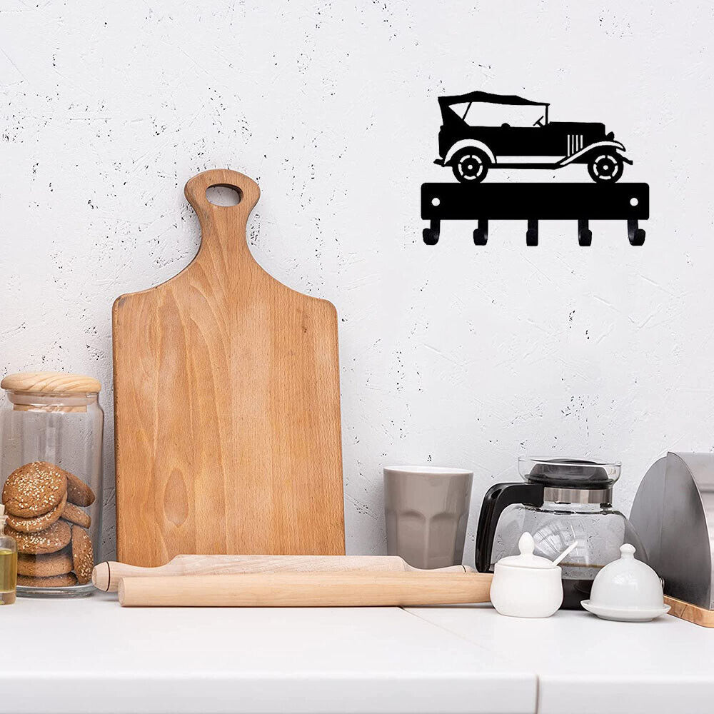 Classic Car #16 Key Rack Hanger - 6 Inch Wide/9 Inch Wide Metal Wall Art