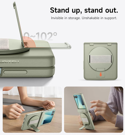 for Samsung Galaxy Z Flip7 Case with 360° Rotatable Hand Strap Phone Grip Holder