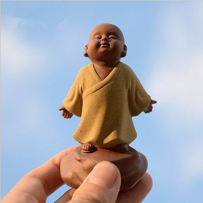 Purple Clay Teapets Handmade Monk Tea Play Chinese Tea Set Decoration