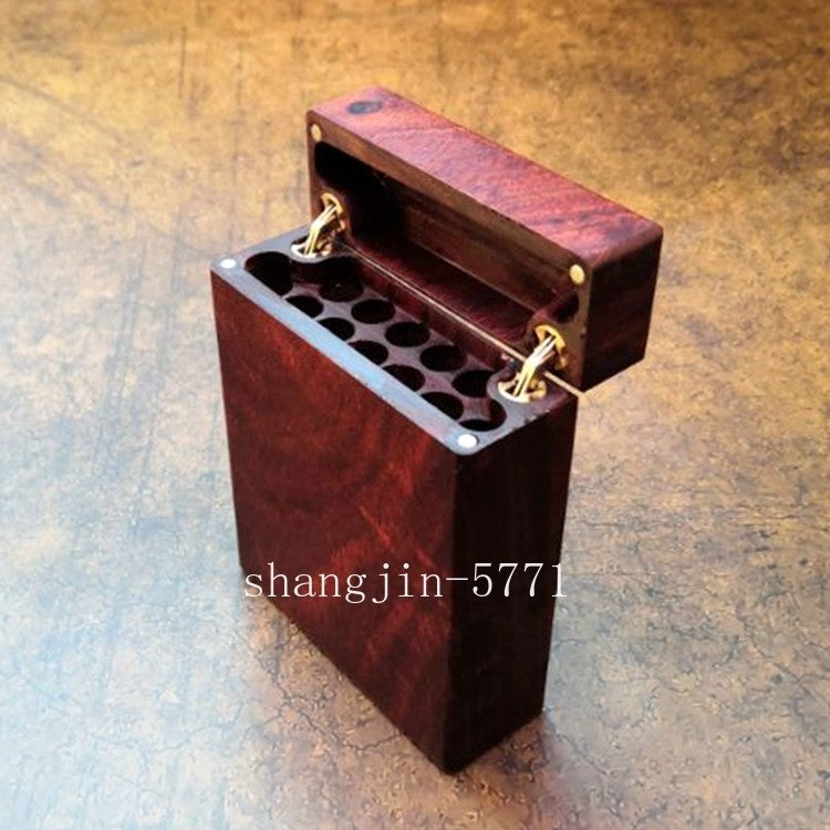 Natural Hua Li Wood Cigarette Case Protect Box Wooden Handmade Pack Holder Gift