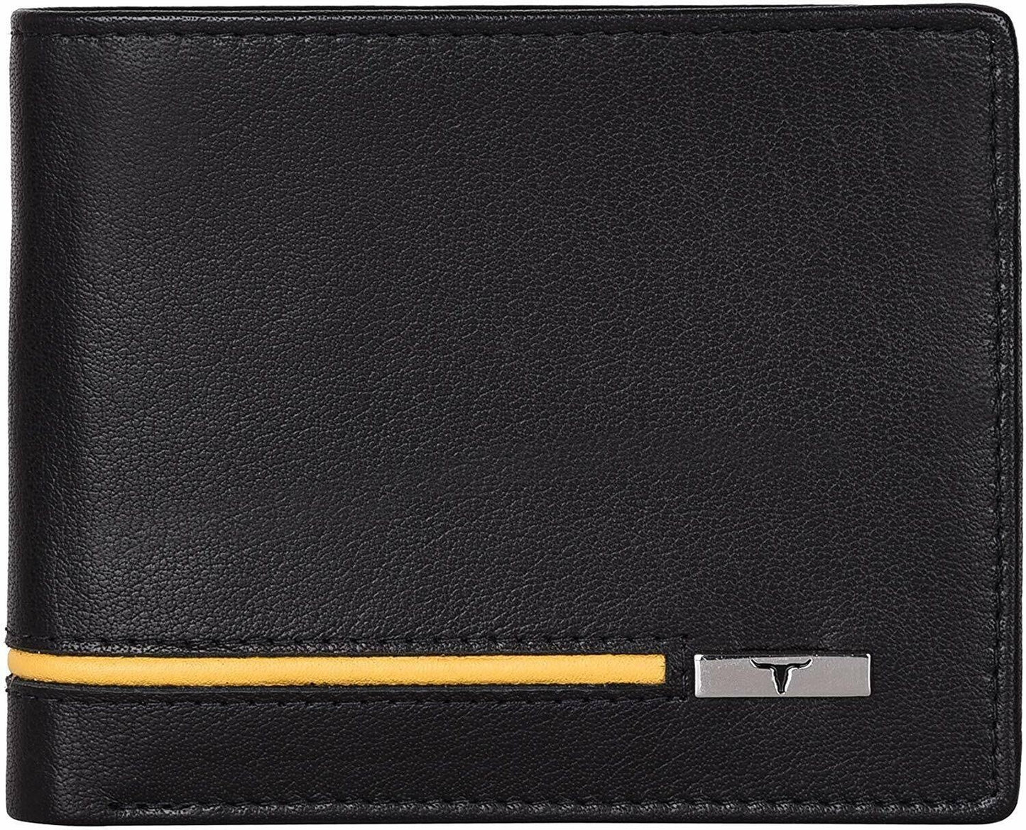 New Men's Black Colour Leather Bi-fold RFID Blocking Wallet Gift Item